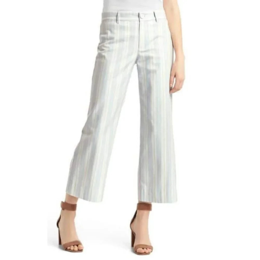 GAP Womens 4 Wide Leg  Crop Stripes Culottes Pant